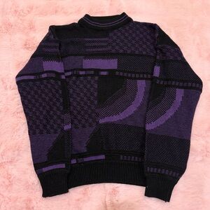 Vintage McGregor Purple & Black Mock Turtleneck Sweater